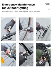 WEST BIKING Multifunctional Portable Bicycle Repair Tool Set With Hidden CO2 Fast Charging Air Inlet And High-Strength Screwdriver Combination Tool - Multicolor - View 10