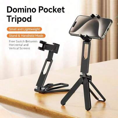 Adjustable Mini Foldable 1pc Foldable Tripod Phone Holder ABS Creative Vlog Gadget Handheld Photography Portable Versatile Phone Stand Desk Photography Android Selfie Stick Universal For All Phones Portable Multifunctional Rotatable Desk Live Streaming Birthday Gift Spring