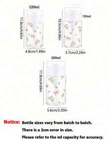 Süßes Tulpen- & Schleifen-Muster nachfüllbare Reiseflasche, Make-up Entferner Spender Flasche mit 100ml/200ml tragbarer Pumpe, geeignet für Nagellackentferner, Toner und Make-up Entferner, rundes Design, von Hand zu waschen, wiederverwendbar, Make-up Entferner Flasche, Muttertags Geschenk - Verschiedenfarbig - Übersicht 9