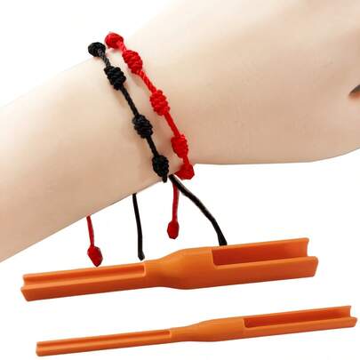 Bộ 2 dụng cụ thắt nút hoa hồng bằng nhựa, thiết kế tối giản hình thuôn dài, dễ sử dụng, phù hợp cho vòng tay, hạt cườm và dây thủ công, tuyệt vời cho việc tự làm trang sức và quà tặng ngày lễ.