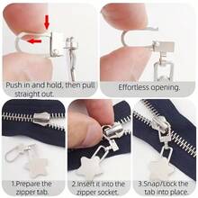 2/5/10Pcs Star-Shaped Zipper Pulls, Detachable Quick Repair, Universal Metal Zipper Head Pendant Replacement Accessories With Small Hole, Tool-Free, Suitable For Bags, Clothes, Jackets, Shoes, Boots, Zipper Pulls - Multicolor - View 8