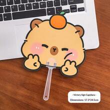 1pc/4pcs Cute Capybara Shaped Hand Fan, 4 Cartoon Styles, Plastic Water Rat Mini Handheld Fan, Portable Cooling Fan For Office Desk, Students, Summer Outdoor, Birthday Gift, Cartoon Accessories - Odd-shaped Fan - View 8