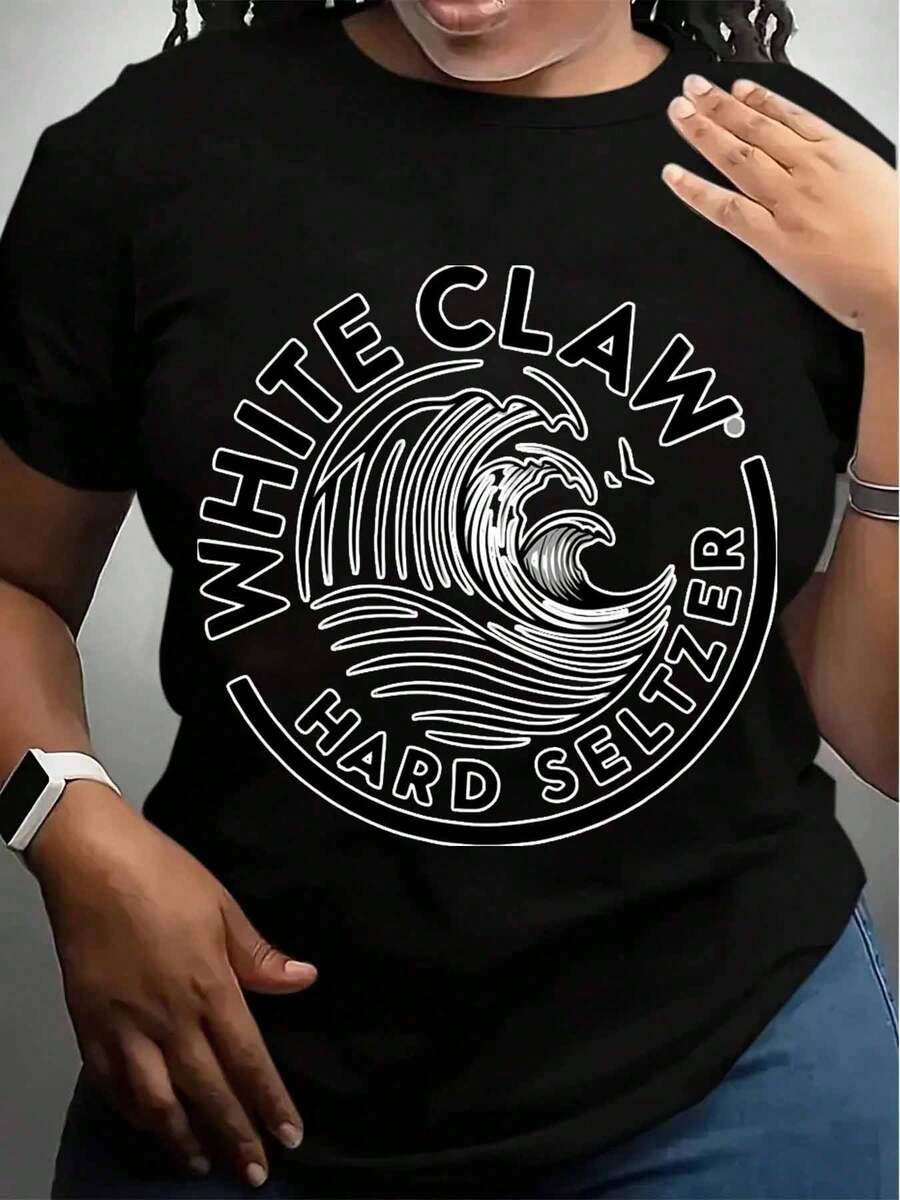 White Claw Hard Seltzer Wave Logo T-Shirt Unisex Casual Wear For Beach Party Outdoor Activities And Everyday Style,220g - 黑色 - 查看 1