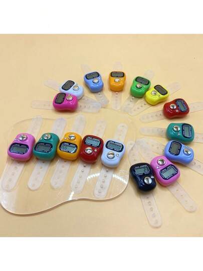 20pcs-30pcs Mini Electronic Finger Counter, Ring-Shaped Manual Digital Counter, Multi-Color Options, Suitable For Counting Prayers, Sports, Inventory, Knitting, Portable Push-Button Reset Counter