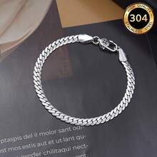 1 Vòng tay mắt xích 5mm dành cho nam, và phụ kiện nam giản dị đơn giản, bện thủ công với khóa cài Buddha - Bạc - Xem 5