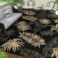 Large Outdoor Rugs For Patios Waterproof Reversible  Indoor Outdoor Carpet UV Resistant Garden Rug Lightweight Picnic Blanket For Camping Deck RV Backyard 240x300cm - Black With Tan - View 9