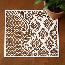 Reusable Vintage Floral Pattern Template, Suitable For DIY Wall Art, Scrapbooking And Embossing - Durable PET Plastic, Easy To Use 11.8 Inch X 11.8 Inch Template - A - View 6