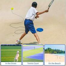 1 Set Tennis Trainer Kit, Includes Elastic Ball And Practice Rope, For Beginners, Improve Tennis Skills Anytime Anywhere, Suitable For Outdoor And Indoor Tennis Training, Solo Practice, Daily Training, Tennis Accessories, Racket Sports, Racket Accessories - Multicolor - View 5