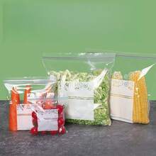 130/65/20pcs Food Storage Bags, Featuring A Double-Layer Rubber Band Design For Excellent Sealing, Thickened Material For Durability, And A Surface That Can Be Written On For Easy Record-Keeping. These Bags Are Suitable For Refrigeration, Freezing, And Heating, And Can Be Used To Store Fruits, Vegetables, Grains, Clothing, Liquids, And Snacks. - Multicolor - View 3