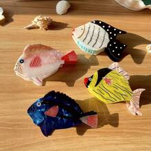 Neue Ozean-Serie Kissing Fish geformte Azetat Haarklammer, Haarklammer Haarspange Haraccessoires für Frauen - Verschiedenfarbig - Übersicht 3