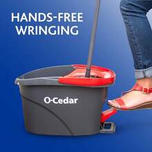 EasyWring Microfiber Spin Mop And Bucket Floor Cleaning System + 2 Extra Refills Red/Gray - Red/Gray - View 4