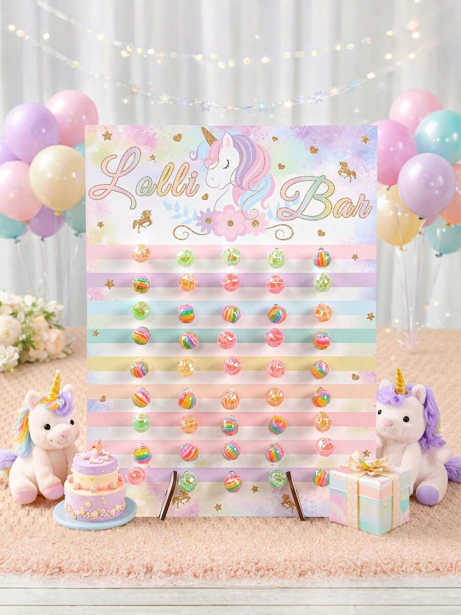 26*35厘米独角兽主题婴儿派对棒棒糖展示架，可重复使用的糖果/甜点架，一周岁生日派对用品，家用甜甜圈展示架，派对食品展示架，棒棒糖架，性别揭晓派对装饰，婴儿派对/性别揭晓派对桌面装饰，婴儿派对礼物，性别揭晓派对用品，派对甜点站，独角兽派对装饰，女孩/男孩派对装饰，婴儿派对装饰