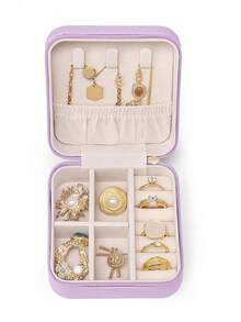 1 buah Kotak Perhiasan Dua Lapis Kapasitas Besar, Kotak Penyimpanan Perhiasan Kulit PU, Cocok Untuk Wanita & Anak Perempuan, Kotak Mini Portabel Dua Lapis untuk Menyimpan Anting, Cincin, Kalung, Perlengkapan Rias & Kutek, Hadiah Sempurna untuk Liburan - Beraneka warna - View 22