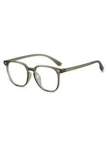 1 Cặp Kính Nữ TR90 Gọng Vuông Đinh Tán Phong Cách Cổ Điển Chất Lượng Cao Tròng Kính Trong Suốt - Màu xanh Ô liu - Xem 3