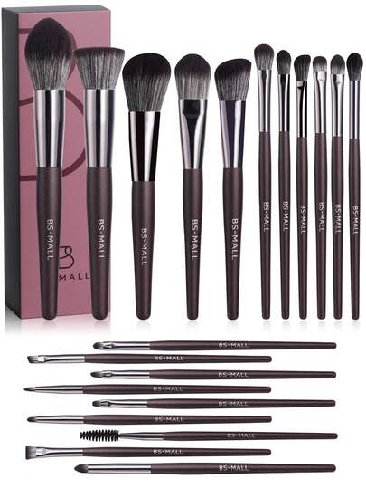  Bộ cọ trang điểm BS-MALL 20 món chính xác, cọ trang điểm cầm tay không đường may, dụng cụ trang điểm toàn mặt.