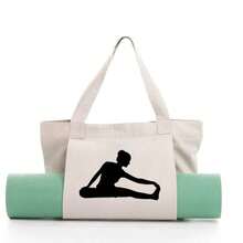 Canvas Yoga Bag, Portable Multifunctional Large Capacity Shoulder Tote Bag For Women - Multicolor - View 3