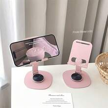1pc Fashionable 360 Degree Rotatable Foldable Metal Phone Stand, Suitable For Smartphones, Tablets And Other Devices - Multicolor - View 6