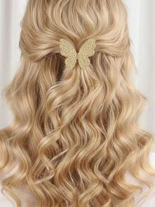 1/2 chiếc kẹp tóc hình bướm 3D tối giản kiểu Âu và Mỹ, kẹp lò xo kim loại bề mặt lồi cỡ trung bình, phụ kiện tóc độc đáo, kiểu dáng cung điện bướm, hợp kim kẽm, thích hợp cho mùa hè, kỳ nghỉ, du lịch. - Nhiều màu - Xem 6