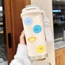 65 pièces Autocollants doux et mignons de dessin animé, autocollants décoratifs pour cahier, tasse à eau, DIY - Petits émojis arrondis dans des carnets - Voir 9