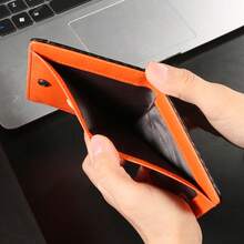Men RFID Blocking Wallet Carbon Fiber Bifold Trifold Slim Card Holder Zipper Coin Pocket ID Window Short Wallet - Multicolor - View 6