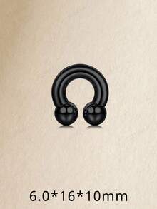 JIESIBAO 1件装圆形杠铃马蹄形怪兽螺旋球环 316L医用钢粗号耳环扩耳套装穿刺饰品 2G 4G 6G 8G - 馬蹄鐵環 - 查看 12