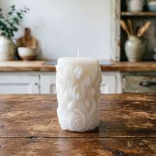 1 pièce Grande bougie parfumée en forme de pilier de fleur de tulipe, décoration d'ornement pour la maison - 1PC - Voir 5