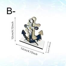 1/3pcs Nautical Theme Wooden Napkin Holder, Decorated With Rudder/Anchor/Welcome Aboard Pattern, Suitable For Decorating Kitchen, Seaside Restaurant, Bar, And Home Dining Table - Multicolor - View 14