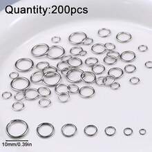 Vòng nối kín bằng thép không gỉ 3-10mm, phụ kiện tự làm trang sức, vòng nối hở. - Vòng thép không gỉ khép kín - Xem 16