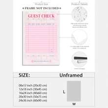 Pink Blank Guest Check Poster  Retro Art Print Vintage Style Wall Art Aesthetic Preppy Art Canvas Posters For College Dorm Apartment Decor 8x12inch Unframed - 樣式1 無框 - 查看 3