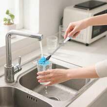 2-In-1 Water Bottle Brush, 14.5-Inch Long-Handled Cleaning Brush, Kitchen Scrubber, Lid Cleaner, Suitable For Water Bottles, Cups, Glasses, Baby Bottles, Blue - Cọ-3-xanh - Xem 6