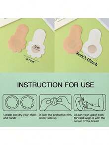 10/20/50 Pieces Disposable Pasties Nipple Covers With Lift, Invisible Nipple Petals Beige Halloween Fall Wedding Accessories Women Boob Pads Cover Sticky Bra Strapless Bra Boob Tape Lift Lingerie Set Cakes Nipple Cover Travel Lingerie Sexy Tops - Apricot - View 3