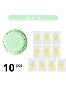 10Pcs Long-Lasting Scented Air Freshener,Deodorizer,Solid Air Freshener,With An Extra Outer Shell-Aromatic Solid Deodorizing Discs For Enhanced Freshness In Bathrooms,Toilets,Bedrooms,Closets,Cars And Home,Ideal For Odor Elimination. - Multicolor - View 12