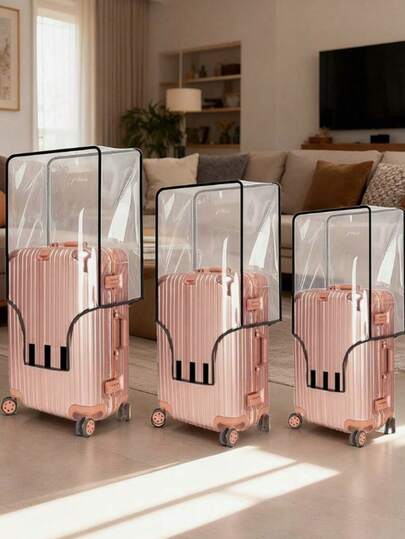 1 chiếc bọc hành lý trong suốt, chống thấm nước và chống bụi, bảo vệ hành lý du lịch, bọc hành lý bằng PVC dày chống trầy xước.
