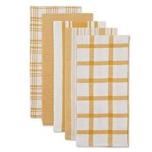 DII Surtido Tela Juego de paños de Cocina de 18 x 28 Pulgadas Oro Miel 5 Piezas - Dorado miel - Ver 2