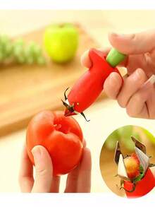 Bộ 3 dụng cụ gọt cuống dâu tây xanh/đỏ, kẹp gắp mắt dứa bằng thép không gỉ, dụng cụ cắt cuống cà chua, dụng cụ nhà bếp sáng tạo. - Nhiều màu - Xem 5