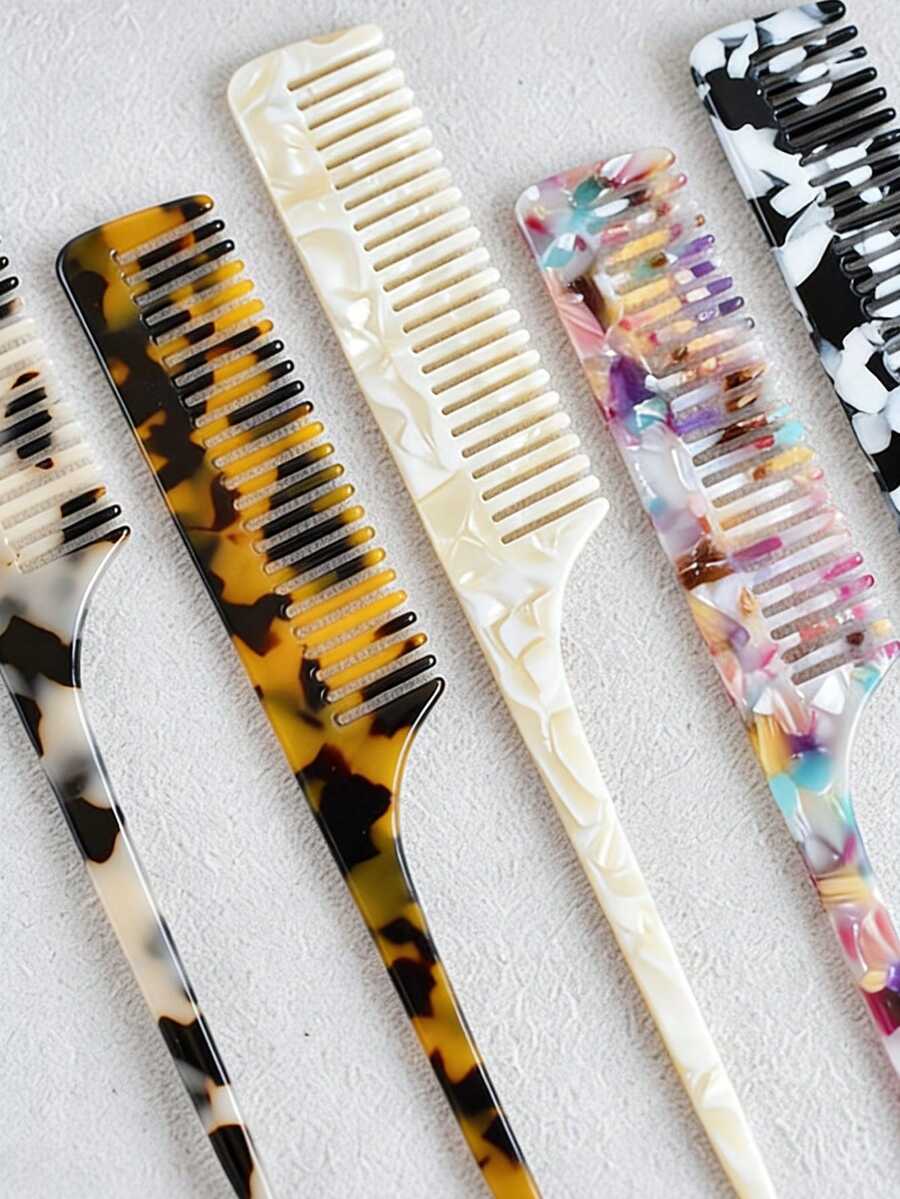 Lược chải tóc bằng axetat, lược đuôi nhọn chống tĩnh điện, lược tạo kiểu tóc mái và đường chân tóc kiểu Âu và Mỹ mới. - Nhiều màu - Xem 1