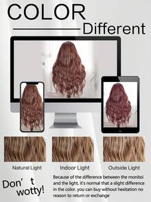 26Inch Body Wave Long Wigs With Baby Hair Japan Synthetic Fiber Heat-Resistant Wig Elastic Mesh Cap Suitable For All People Daily Gatherings,13X5X1 T-Part Lace Front Wig With Baby Hair Suitable For Women's Daily Parties High-Quality Women's - Multicolor - View 9