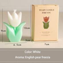 1 Nến thơm hình hoa tulip trang trí, Nến thơm họa tiết hoa lá đẹp mắt, Quà tặng thích hợp cho phòng ngủ, sinh nhật, đám cưới, tiệc mùa xuân Phục sinh (Quà tặng ngày Valentine) - hoa tulip - Xem 14