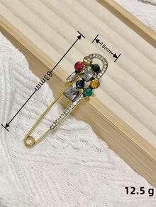 1件装时尚派对饰品女士胸针，复古奢华大号胸针别针，创意个性化设计牛仔裤、裙子、裤子腰部束带夹，服装胸针，宝石古典优雅女士胸针 - 彩色 - 查看 12