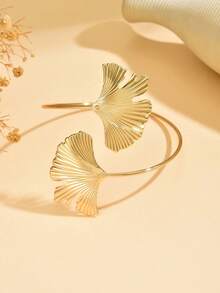 1 chiếc vòng tay thời trang tối giản hình lá bạch quả dành cho nữ, trang sức hình lá cây phù hợp để đeo hàng ngày, dự tiệc, du lịch. - Vàng - Xem 3