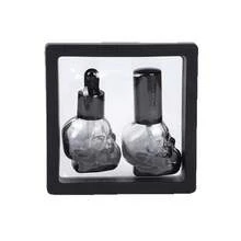 2pcs/Set Botol Pipet Kaca Tengkorak Bening/Hitam 8ml, Botol Minyak Esensial Anti Bocor, Penyimpanan Portabel - Hitam - View 6