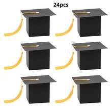 Black Graduation Cap Candy Boxes With Tassel, Mortarboard Shaped Gift Favor Boxes, Graduation Party Supplies Empty Treat Boxes For Class Of 2026 Celebration Gift Packaging - View 11