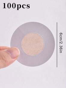 100/10片装一次性无纺布乳贴，圆形，自粘式，隐形，无痕，花朵造型，适用于带吊带衬衫，防眩光乳贴 - 多色 - 查看 11