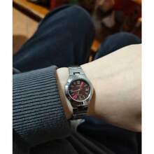 Casio 卡西欧 LTP-1241D 女士复古腕表,红色表盘,不锈钢表带,30米防水,日期显示,石英机芯 - 均碼 - 查看 10