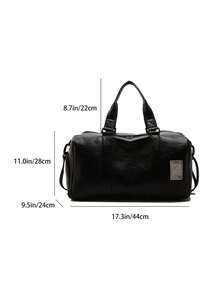 1pc Women's Large Capacity Tote Bag, Travel Bag, Daily Business Style Solid Color PU Decorated Casual Chic, With Separate Shoe Compartment, Versatile For Short Trips, Sports, Leisure Luggage Bag Duffle Bag Gym Bag Cabin Bag Weekend Bag Lightweight For Outdoor Holiday Essential Summer Travel Essentials - Black - View 12