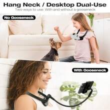 Cell Phone Stand Neck Cell Phone Holder Hand Free Flexible Gooseneck Phone Holder for Bed Neck Phone Holder POV/Vlog Selfie Mount Universal Multi-Functional Phone Stand for 4.7''-6.7'' Phone - Negro - Ver 3