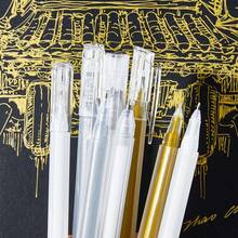 3/9 bút dạ quang nghệ thuật 0.6mm, nét vẽ móc, màu trắng trung tính, vàng bạc, khô nhanh, chống thấm nước, thích hợp cho việc vẽ và đánh dấu trong lớp học. - Nhiều màu - Xem 3