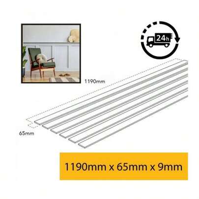 MDF WALL PANEL KIT/STRIPS/SLATS - SHAKER KIT- MDF PRE-PRIMED STRIPS - PACK OF 10