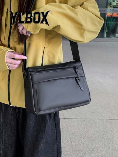 1pc Men's Crossbody Bag Shoulder Bag Square Bag With Adjustable Strap Lightweight Travel Essentials Summer Bag For Hiking Outdoor Commute Nylon Casual Solid Color Personalised Gifts Men Gifts Teens Mobile Phone Bag Small Backpack Small Bag Japanese And Korean Bags Sling Bag Waterproof Pouch Bicycle Stuff For School Canvas Streetwear Stylish Colorblock Dad Gift Gift For Husband Gift For Boyfriend For Boys Student Graduate Letter Graphic Black Bag Mini Fashion