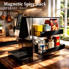 2 Pack Magnetic Spice Rack Organiser, Heavy Duty Magnetic Shelf For Fridge Side, Kitchen Storage Rack For Small Spaces, No Drill Magnetic Storage - View 2